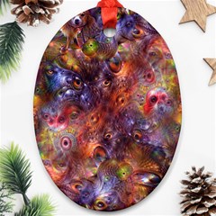 Fantasy Surreal Animals Psychedelic Pattern Ornament (Oval)