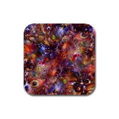 Fantasy Surreal Animals Psychedelic Pattern Rubber Square Coaster (4 pack)