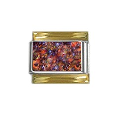 Fantasy Surreal Animals Psychedelic Pattern Gold Trim Italian Charm (9mm)