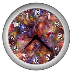 Fantasy Surreal Animals Psychedelic Pattern Wall Clock (silver) by danenraven