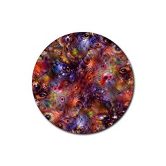 Fantasy Surreal Animals Psychedelic Pattern Rubber Round Coaster (4 pack)