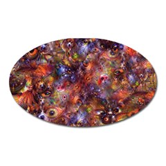 Fantasy Surreal Animals Psychedelic Pattern Oval Magnet by danenraven