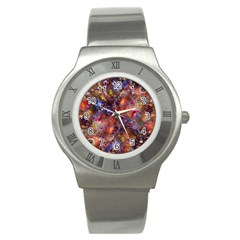 Fantasy Surreal Animals Psychedelic Pattern Stainless Steel Watch by danenraven