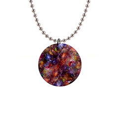 Fantasy Surreal Animals Psychedelic Pattern 1  Button Necklace