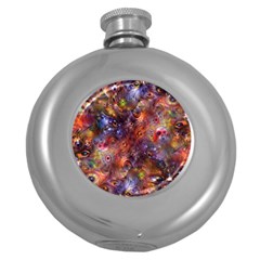 Fantasy Surreal Animals Psychedelic Pattern Round Hip Flask (5 Oz) by danenraven