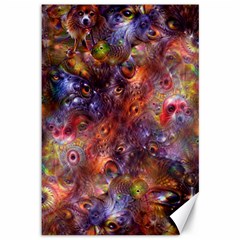 Fantasy Surreal Animals Psychedelic Pattern Canvas 12  X 18  by danenraven