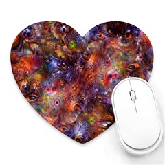 Fantasy Surreal Animals Psychedelic Pattern Heart Mousepad