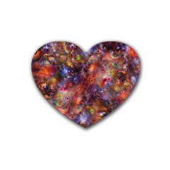 Fantasy Surreal Animals Psychedelic Pattern Rubber Coaster (Heart)