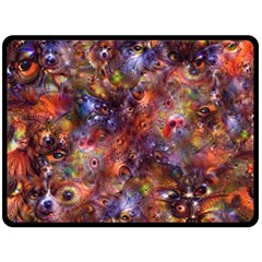 Fantasy Surreal Animals Psychedelic Pattern Fleece Blanket (Large) 