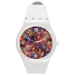 Fantasy Surreal Animals Psychedelic Pattern Round Plastic Sport Watch (M)