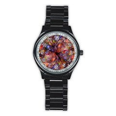 Fantasy Surreal Animals Psychedelic Pattern Stainless Steel Round Watch