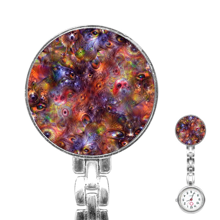 Fantasy Surreal Animals Psychedelic Pattern Stainless Steel Nurses Watch