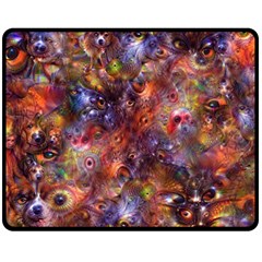 Fantasy Surreal Animals Psychedelic Pattern Double Sided Fleece Blanket (Medium) 