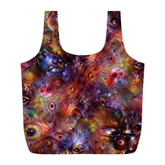 Fantasy Surreal Animals Psychedelic Pattern Full Print Recycle Bag (L)