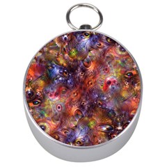 Fantasy Surreal Animals Psychedelic Pattern Silver Compasses