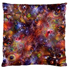 Fantasy Surreal Animals Psychedelic Pattern Large Flano Cushion Case (one Side) by danenraven