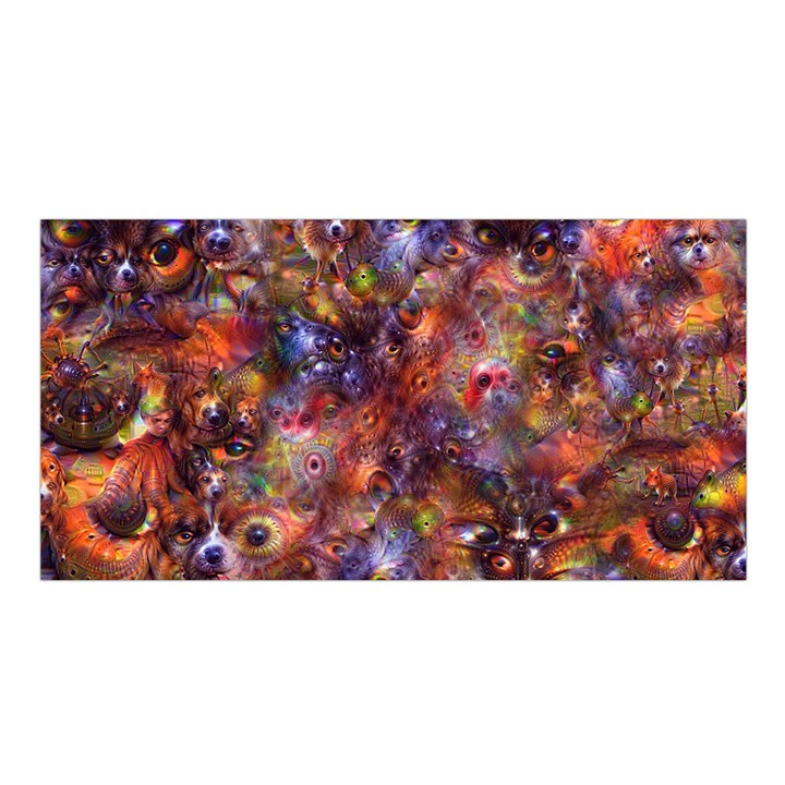 Fantasy Surreal Animals Psychedelic Pattern Satin Shawl 45  x 80 