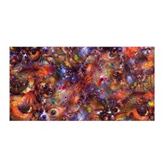 Fantasy Surreal Animals Psychedelic Pattern Satin Wrap 35  x 70 