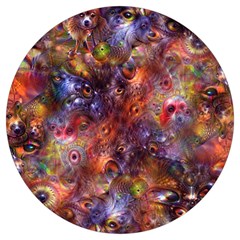 Fantasy Surreal Animals Psychedelic Pattern Round Trivet