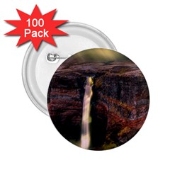 Waterfall Cascade Mountains Cliffs Northern Lights 2 25  Buttons (100 Pack)  by danenraven