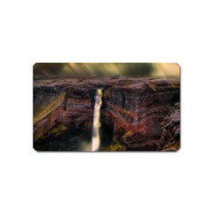 Waterfall Cascade Mountains Cliffs Northern Lights Magnet (name Card)