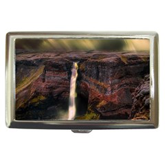 Waterfall Cascade Mountains Cliffs Northern Lights Cigarette Money Case by danenraven