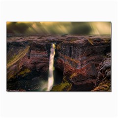 Waterfall Cascade Mountains Cliffs Northern Lights Postcard 4 x 6  (pkg Of 10)