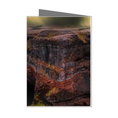 Waterfall Cascade Mountains Cliffs Northern Lights Mini Greeting Cards (pkg Of 8)