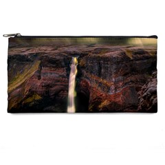 Waterfall Cascade Mountains Cliffs Northern Lights Pencil Case by danenraven