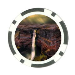 Waterfall Cascade Mountains Cliffs Northern Lights Poker Chip Card Guard (10 Pack) by danenraven