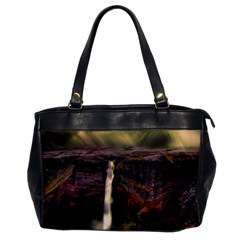 Waterfall Cascade Mountains Cliffs Northern Lights Oversize Office Handbag by danenraven