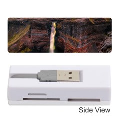 Waterfall Cascade Mountains Cliffs Northern Lights Memory Card Reader (stick) by danenraven