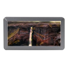 Waterfall Cascade Mountains Cliffs Northern Lights Memory Card Reader (mini) by danenraven