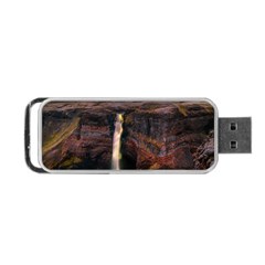 Waterfall Cascade Mountains Cliffs Northern Lights Portable Usb Flash (two Sides) by danenraven