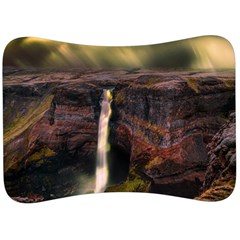 Waterfall Cascade Mountains Cliffs Northern Lights Velour Seat Head Rest Cushion by danenraven