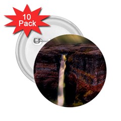 Waterfall Cascade Mountains Cliffs Northern Lights 2 25  Buttons (10 Pack)  by danenraven