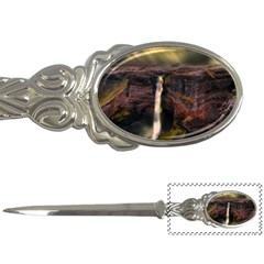 Waterfall Cascade Mountains Cliffs Northern Lights Letter Opener by danenraven