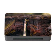 Waterfall Cascade Mountains Cliffs Northern Lights Memory Card Reader With Cf by danenraven