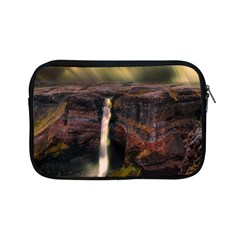 Waterfall Cascade Mountains Cliffs Northern Lights Apple Ipad Mini Zipper Cases by danenraven