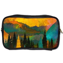 Trees Mountains Sun Sunrise Warm Red Yellow Toiletries Bag (two Sides) by danenraven