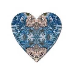 Turquoise Symmetry Heart Magnet by kaleidomarblingart