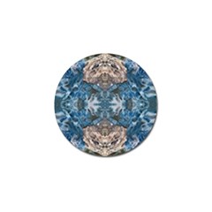 Turquoise Symmetry Golf Ball Marker (4 Pack) by kaleidomarblingart