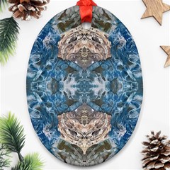 Turquoise Symmetry Oval Ornament (two Sides)