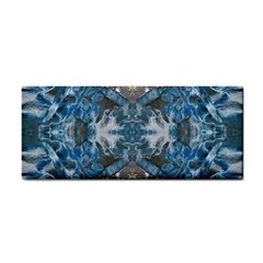 Turquoise Symmetry Hand Towel by kaleidomarblingart