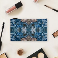 Turquoise Symmetry Cosmetic Bag (small) by kaleidomarblingart