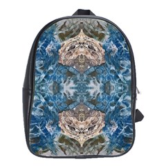 Turquoise Symmetry School Bag (large) by kaleidomarblingart