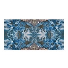 Turquoise Symmetry Satin Wrap 35  X 70  by kaleidomarblingart