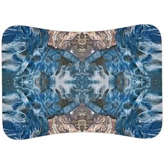 Turquoise Symmetry Velour Seat Head Rest Cushion by kaleidomarblingart