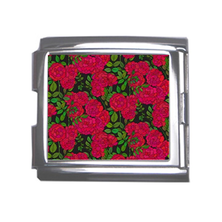 Seamless-pattern-with-colorful-bush-roses Mega Link Italian Charm (18mm)