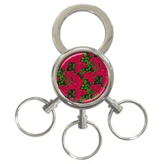 Seamless-pattern-with-colorful-bush-roses 3-ring Key Chain by BangZart